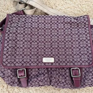 Coach Messenger Bag Canvas with leather trim- excellent condition